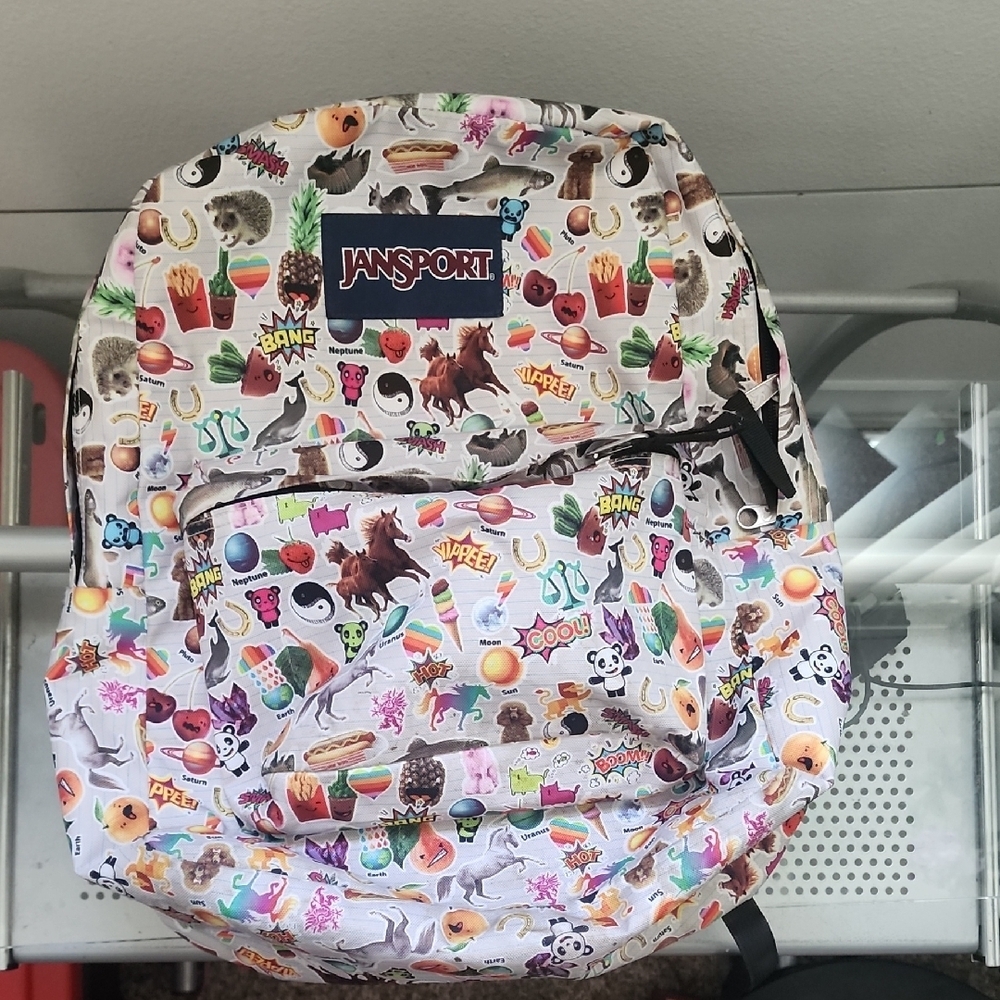 Jansport Unisex Colorful Animal and Food Print Backpack